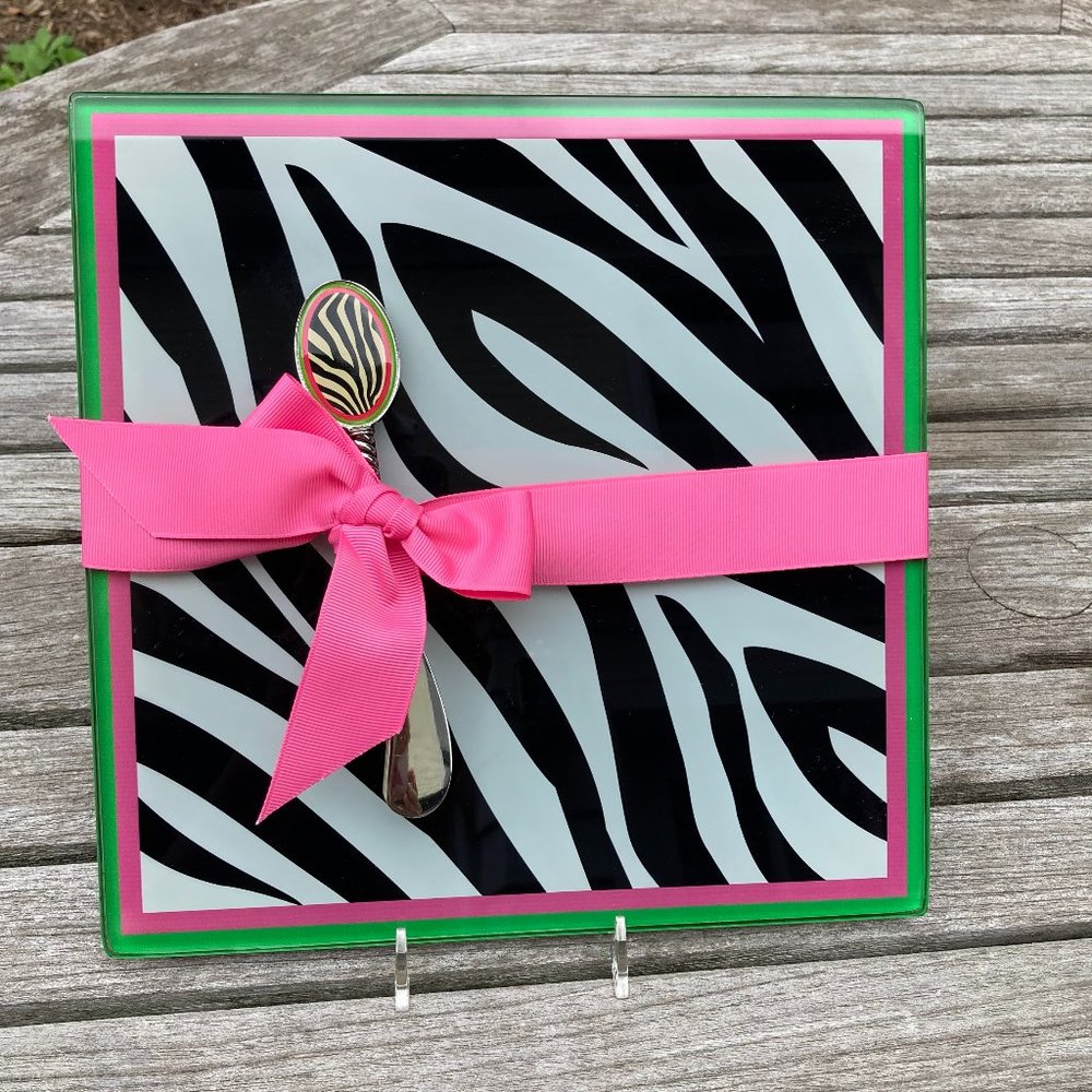 ZEBRA Print Platter with Matching Spreader - NWOT